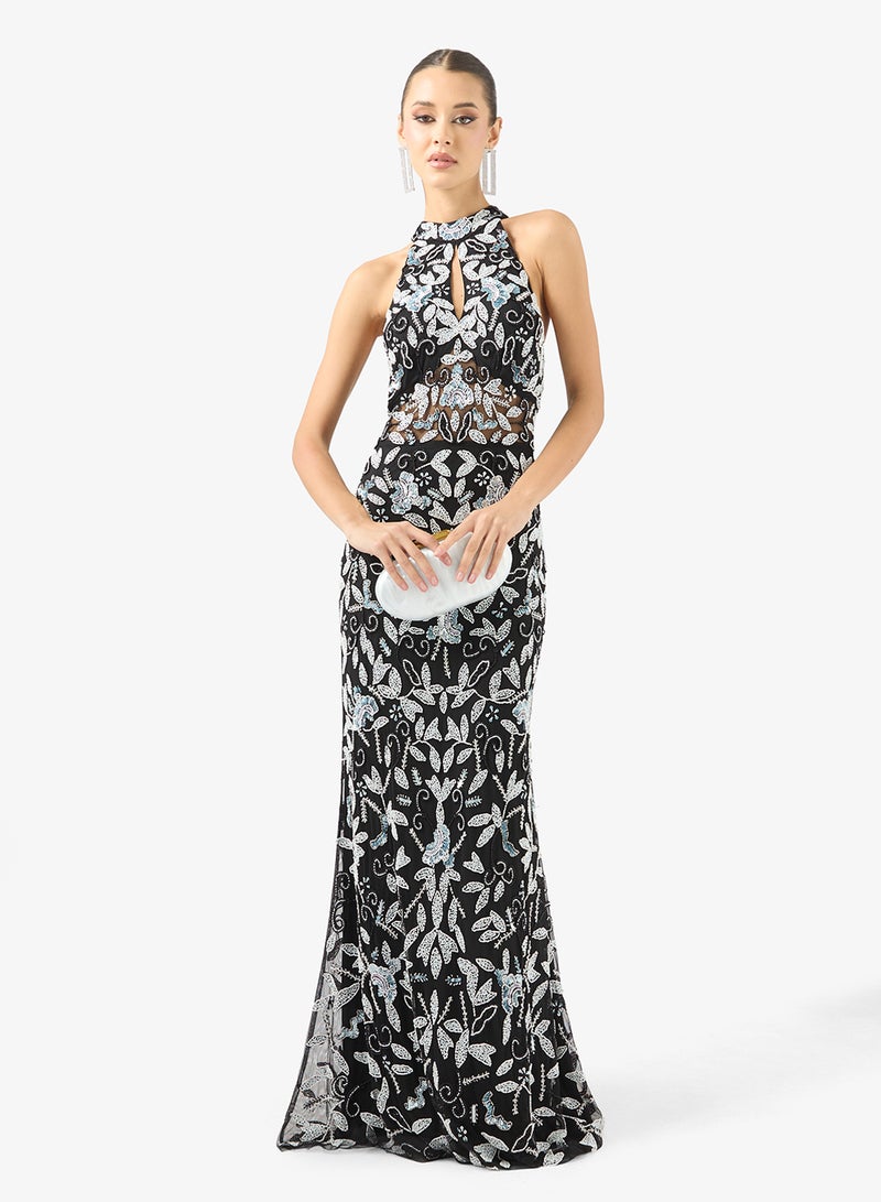 نمشي x فستان سهرة مزين بالخرز - Image 4