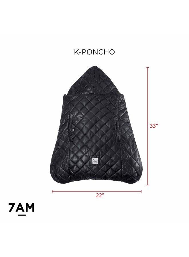 7 A.M. 7AM Enfant Baby Carrier Cover - K-Poncho Universal Fit Winter Ultra Soft Plush Lining, Water Repellent Bunting Bag with Adjustable Hood, Multifunctional Stroller & Car Seat Blanket Cover | (0-3T) - Image 4