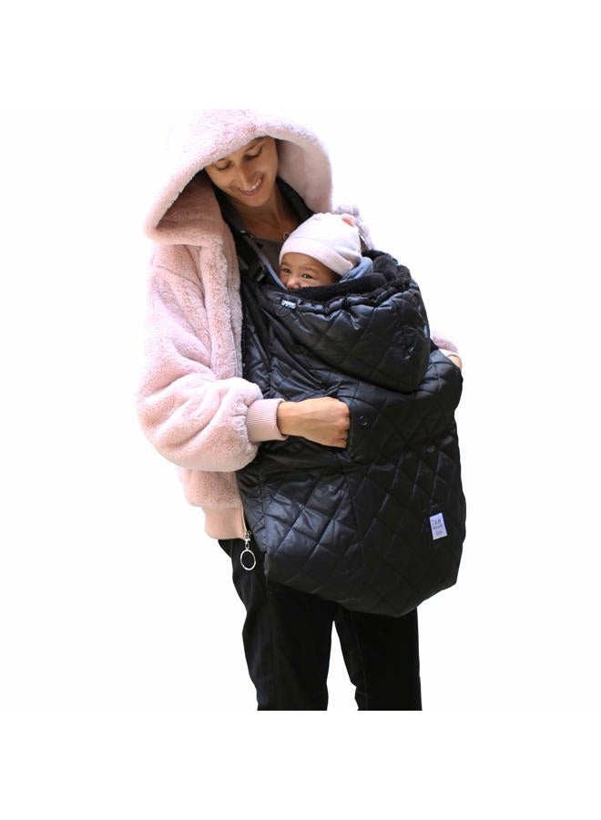 7 A.M. 7AM Enfant Baby Carrier Cover - K-Poncho Universal Fit Winter Ultra Soft Plush Lining, Water Repellent Bunting Bag with Adjustable Hood, Multifunctional Stroller & Car Seat Blanket Cover | (0-3T) - Image 1