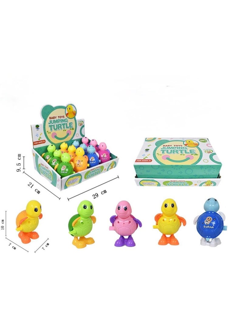 Toyland Pack of 12PCS- Kids Wind-Up Turtle Toy – Jumping, Walking & Fun Movement Toy - Image 1