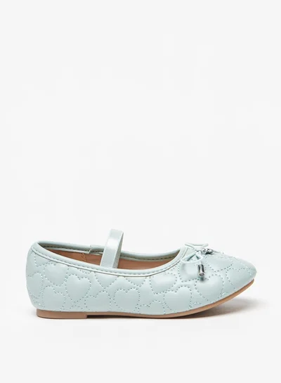 فلورا بيلا من شو إكسبرس Girl's Stitch Detailed Mary Jane Shoes with Bow Accent