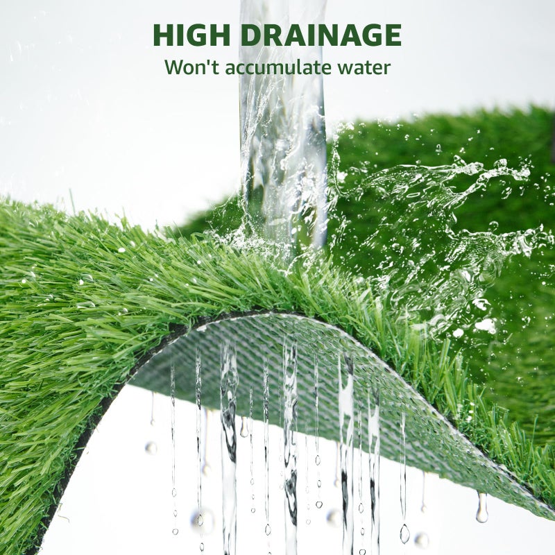 LOOBANI Synthetic Artificial Turf, Artificial Grass for Dog Potty with Drainage Holes, Fake Grass Rug for Garden Landscape Balcony Patio Backyard Decoration, 3 Feet x 5 Feet - Image 3
