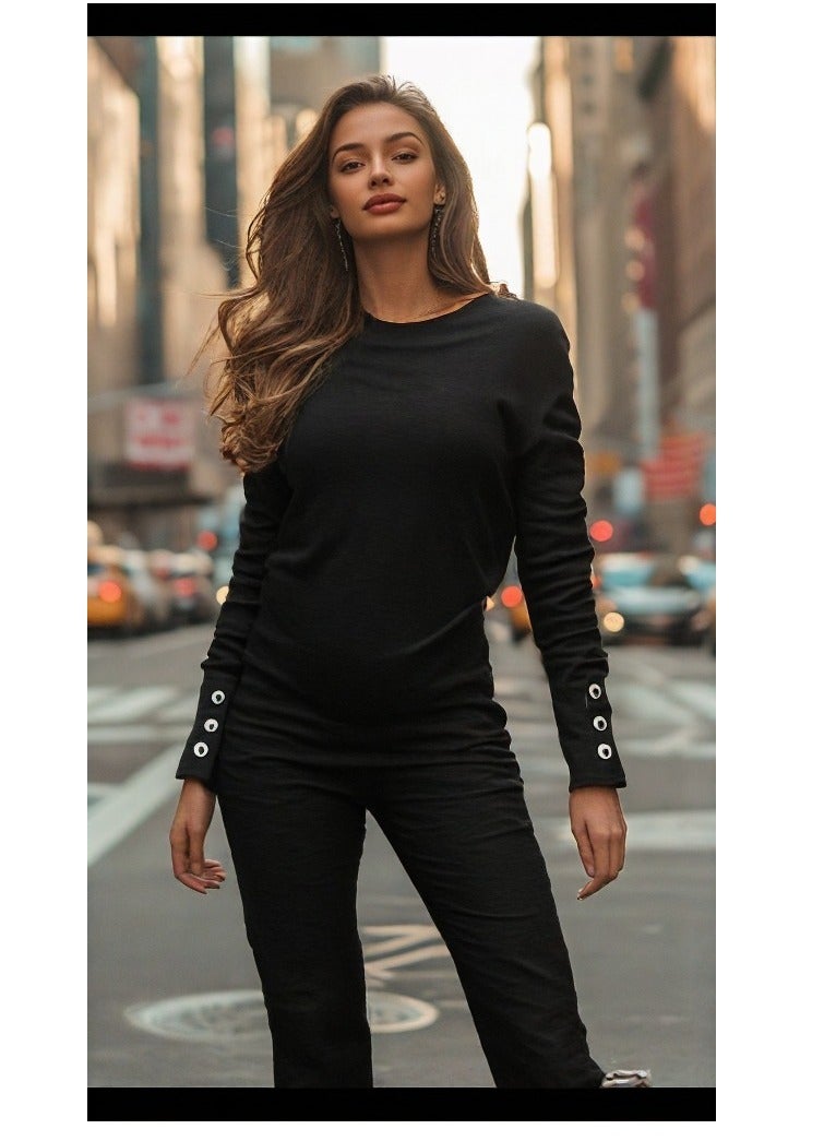 GUESS Guess Women Long Sleeve Black Winter Top  - Image 1