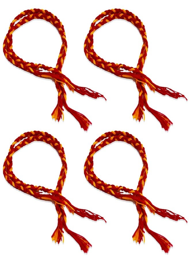 Saugat Traders Handmade Moli Thread for Pooja | Pack of 4 Handcrafted Mauli Kalava for Men & Women Traditional Wrist Band Hand Dora Raksha Sutra Dhaga Cotton - Image 1