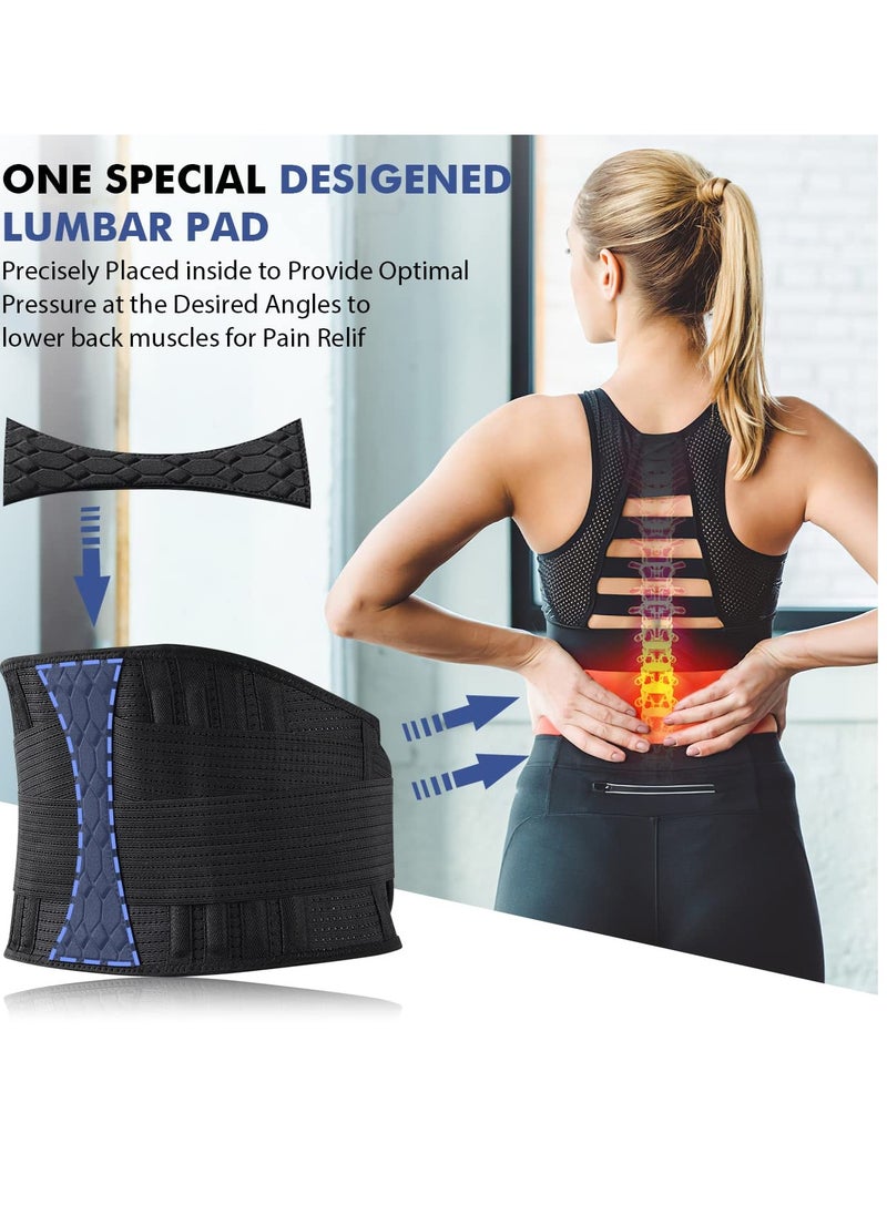 KASTWAVE - Lumbar Support Belt, Elastic Waist Belt Can Be Freely Adjusted Compression Lumbar Belt Breathable Elastic Movement Support Plate Relaxes the Muscles Easy to Take off and Wear Lumbar Protection (L) - Image 1