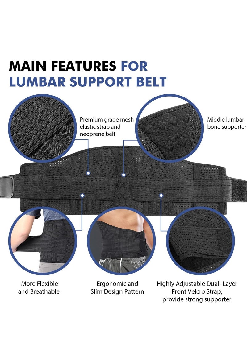 KASTWAVE - Lumbar Support Belt, Elastic Waist Belt Can Be Freely Adjusted Compression Lumbar Belt Breathable Elastic Movement Support Plate Relaxes the Muscles Easy to Take off and Wear Lumbar Protection (L) - Image 1
