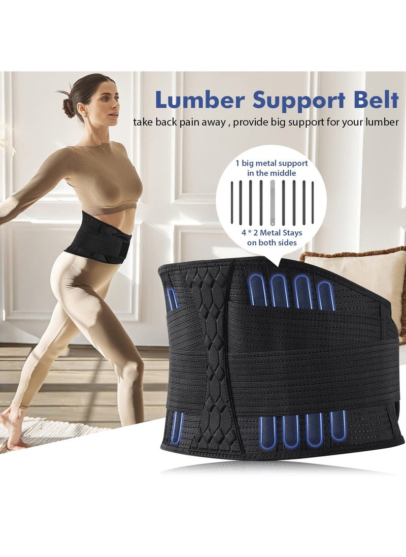 KASTWAVE - Lumbar Support Belt, Elastic Waist Belt Can Be Freely Adjusted Compression Lumbar Belt Breathable Elastic Movement Support Plate Relaxes the Muscles Easy to Take off and Wear Lumbar Protection (L) - Image 1