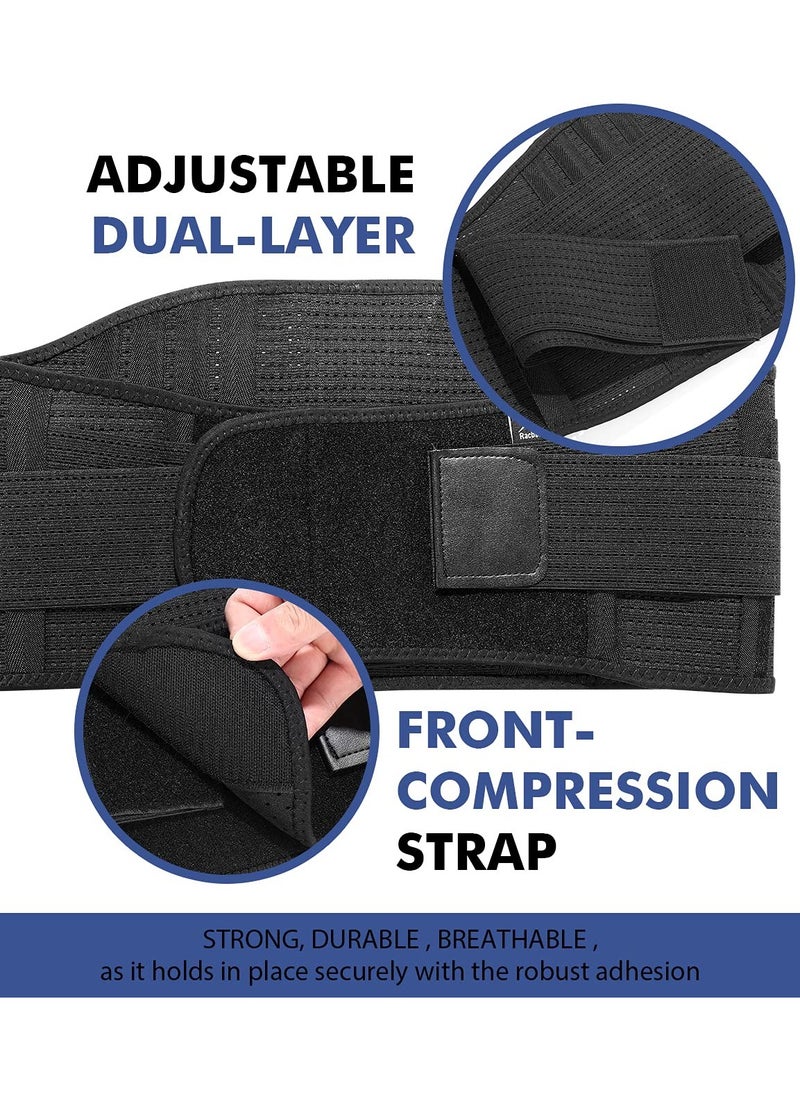 KASTWAVE - Lumbar Support Belt, Elastic Waist Belt Can Be Freely Adjusted Compression Lumbar Belt Breathable Elastic Movement Support Plate Relaxes the Muscles Easy to Take off and Wear Lumbar Protection (L) - Image 1
