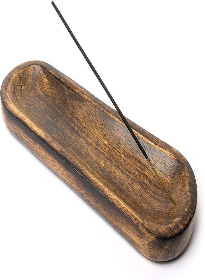 Bless International Bless-International Traditional-Handmade-Tray-Burner Wooden-Trat-Incense-Stick-Holder Ash-Catcher-Stand for-Aromatherapy-Meditation-Yoga (11x4x1.22 Inches) - Image 4