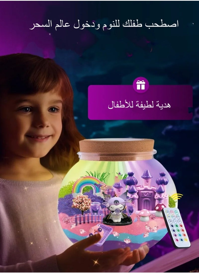 اكسيسن طقم حرف تيراريوم للأطفال، طقم زجاجة مضيئة للأطفال، مصباح كرة كريستال، مصباح ليلي LED، هدية عيد ميلاد للأطفال الأولاد والبنات  - Image 4