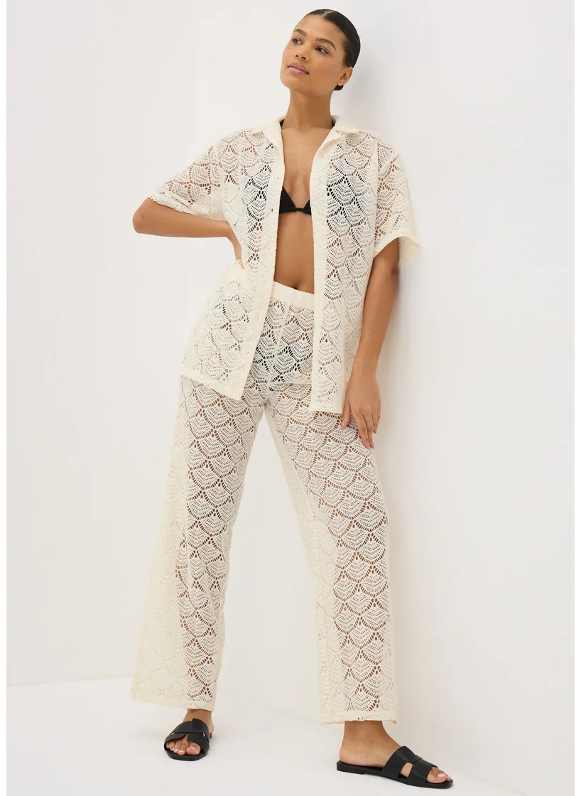 Matalan Cream Crochet Shirt Top