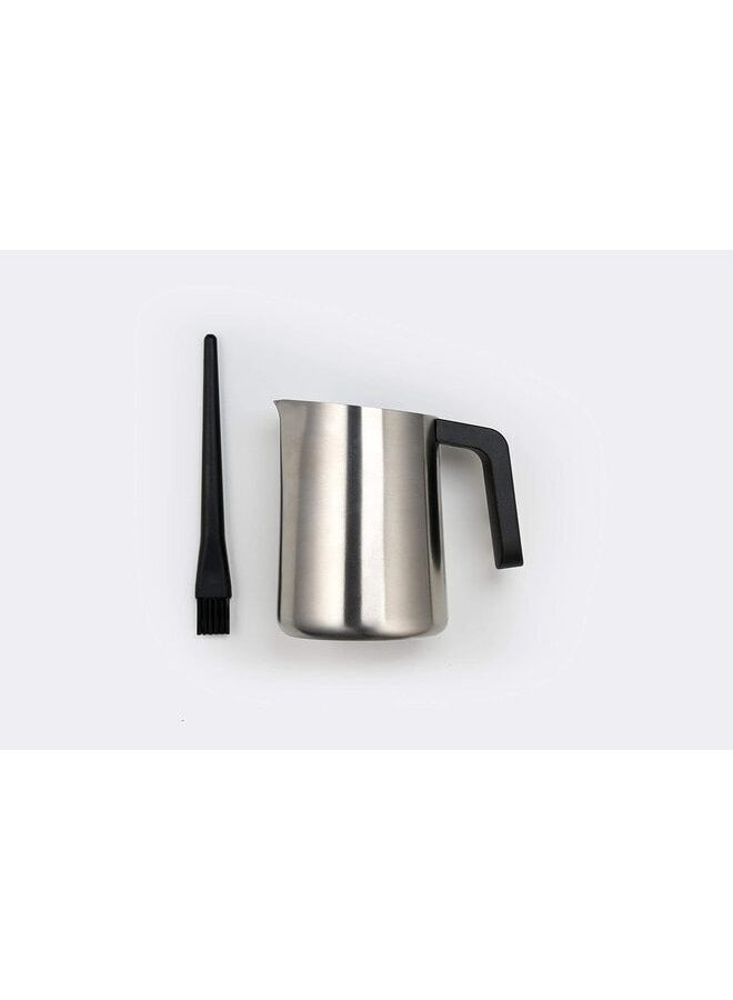 subminimal Subminimal FlowTip Milk Jug | Stovetop Milk Frothing, Foaming Pitcher for Premium Barista-Style Coffee at Home | Cappuccino & Latte Art Pouring Jug with Ergonomic Heat Resistant Handle | 450ml, Silver - Image 4