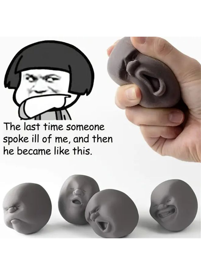 Black Face Stress Balls 2Pcs Funny Squeeze Toys Adults Kids Classroom Office Prizes - Image 2