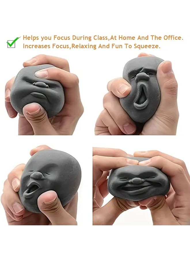 Black Face Stress Balls 2Pcs Funny Squeeze Toys Adults Kids Classroom Office Prizes - Image 1