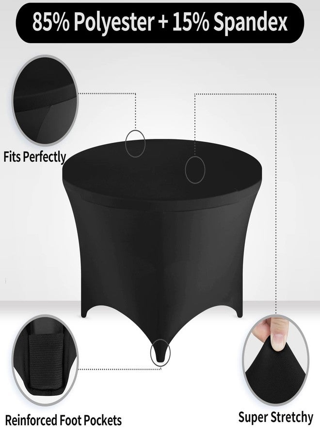 FestiCorp 60 Inch Round Spandex Table Covers 5ft Fitted Tablecloth for 5 Foot Tables, Stretch Wrinkle Free Black Table Clothes for Party, Wedding, Birthday, Banquet, Vendor Stand - Image 4