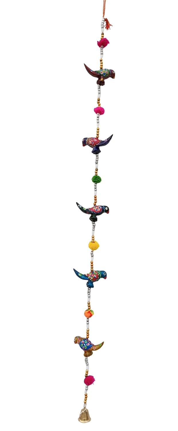 MDS CREATION MDS CREATION Wall Door Man Gate Parrot Line Hanging for Home Decoration and Gifts Purpose Toran Bandhanwar for Diwali Decoration Festive Decoration Elegant Parrot Design Tooran  - Image 1