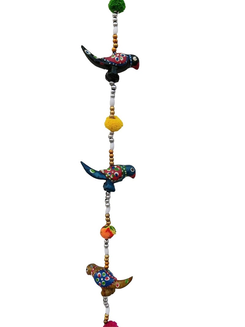 MDS CREATION MDS CREATION Wall Door Man Gate Parrot Line Hanging for Home Decoration and Gifts Purpose Toran Bandhanwar for Diwali Decoration Festive Decoration Elegant Parrot Design Tooran  - Image 2
