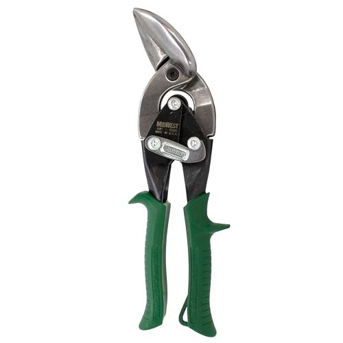 Midwest Snips Midwest Tool & Cutlery Aviation Snip - Right Cut Offset Tin Cutting Shears with Forged Blade & KUSH'N-POWER Comfort Grips - MWT-6510R, Offset Cut - Image 1