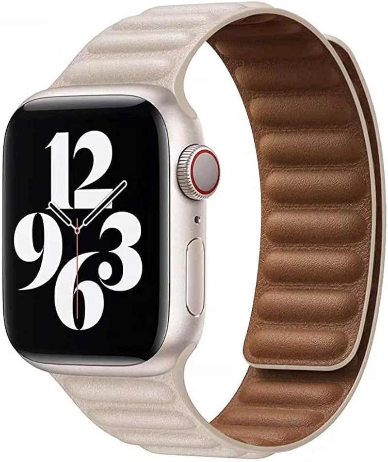 AC&L Leather Magnetic Strap Compatible with Apple Watch 38mm – Starlight Elegant Replacement Band - Image 2