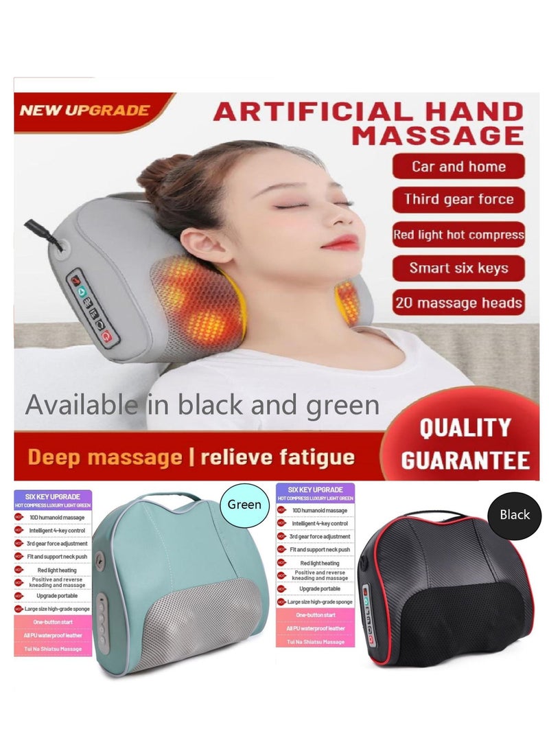 New Upgraded Electric Neck Massager Can Relax The Muscles Of The Whole Body 27*33*12Cm Black/Green - Image 1