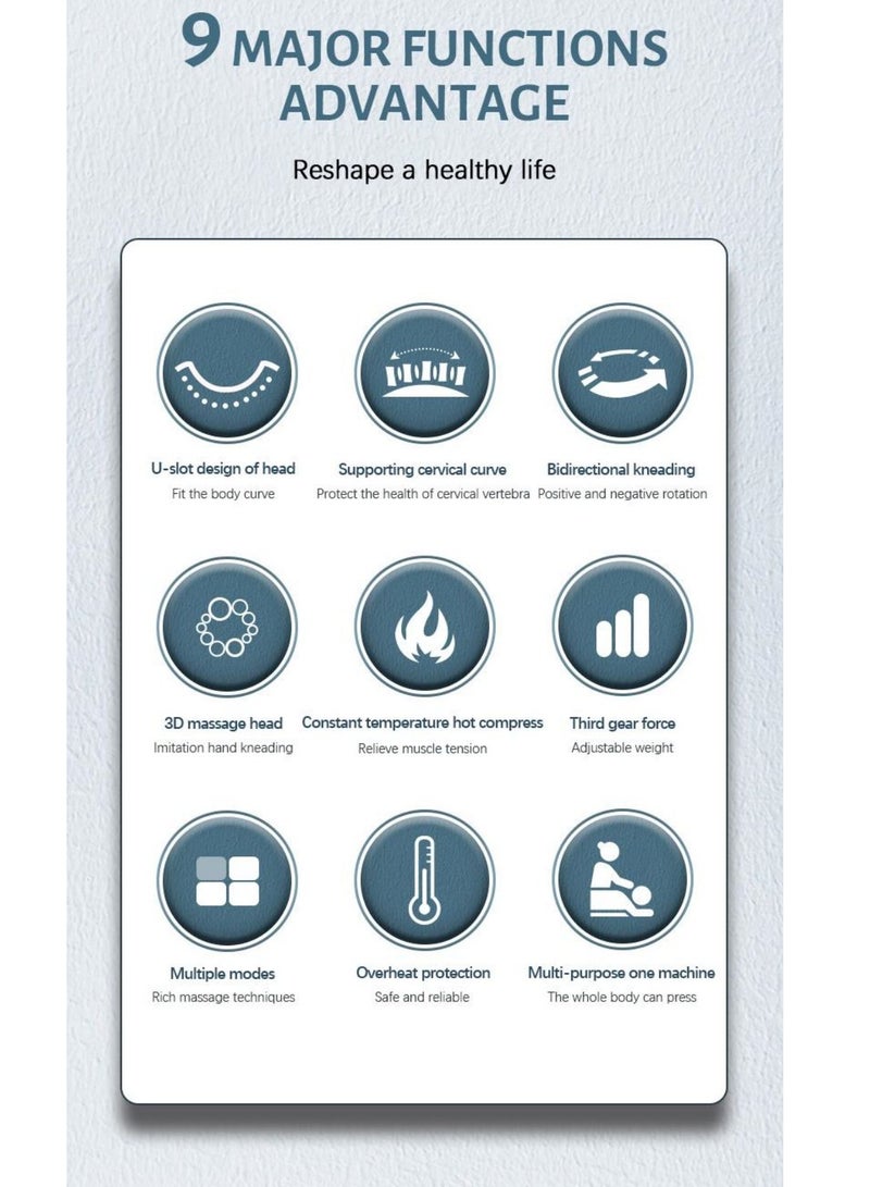 New Upgraded Electric Neck Massager Can Relax The Muscles Of The Whole Body 27*33*12Cm Black/Green - Image 5