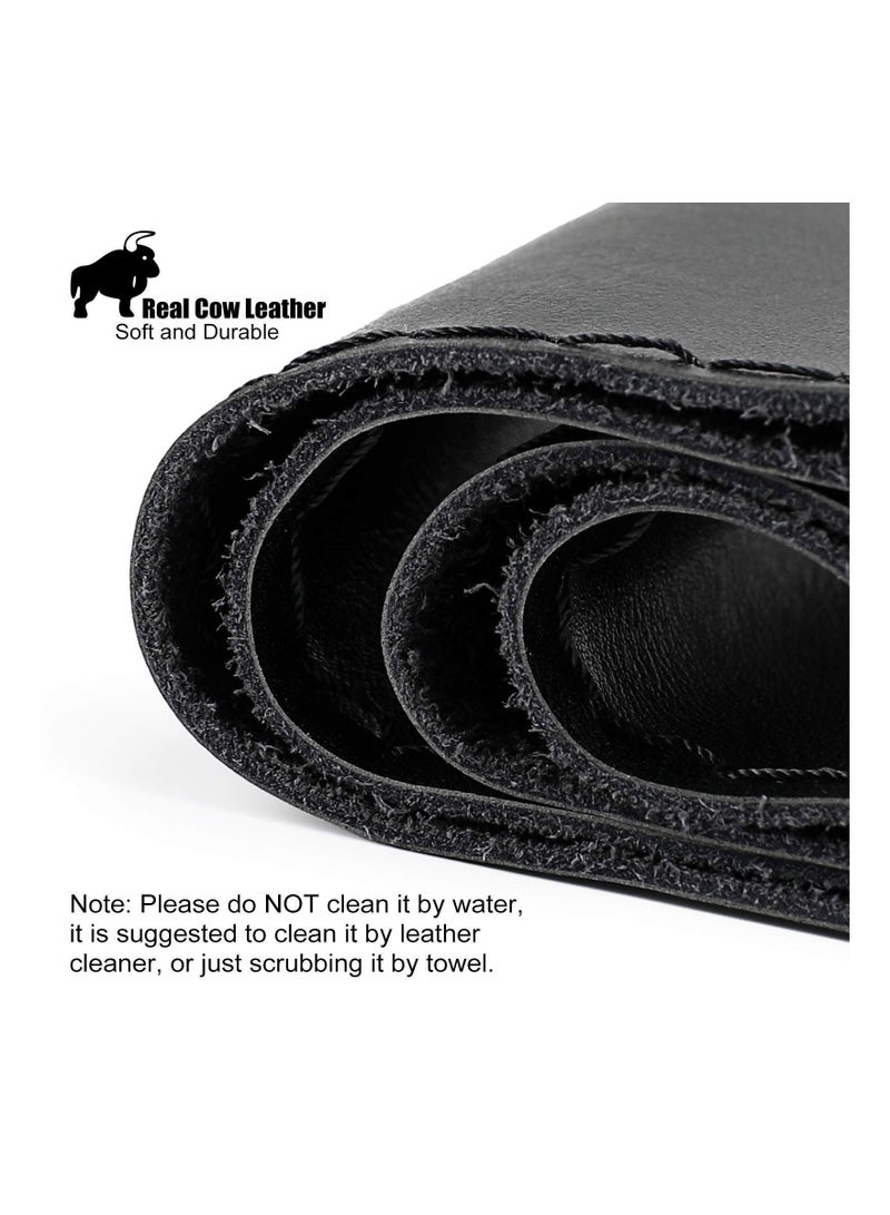 Y&D Genuine Leather Steering Wheel Cover, Stitch On Wrap, for 14 1/2 - 15 inches Round and D-Type Wheels, Black - Image 3