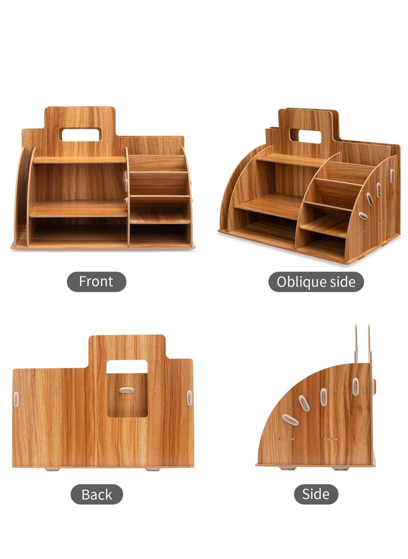 Kidle Wooden Desktop Organizer Pen Holder Stationery Storage For Home Office School  - Image 4