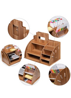 Kidle Wooden Desktop Organizer Pen Holder Stationery Storage For Home Office School  - Image 2