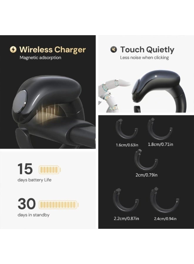 Bukela Tasbih Zikr Smart Praise Ring, Adjustable Praise Ring Finger Counter with 5 Sizes (16/18/20/22/24mm), APP Support Digital Counter Prayer Reminder Rings, Waterproof 4 Digit Finger Counter Zikr Ring for Muslims (Black) - Image 5