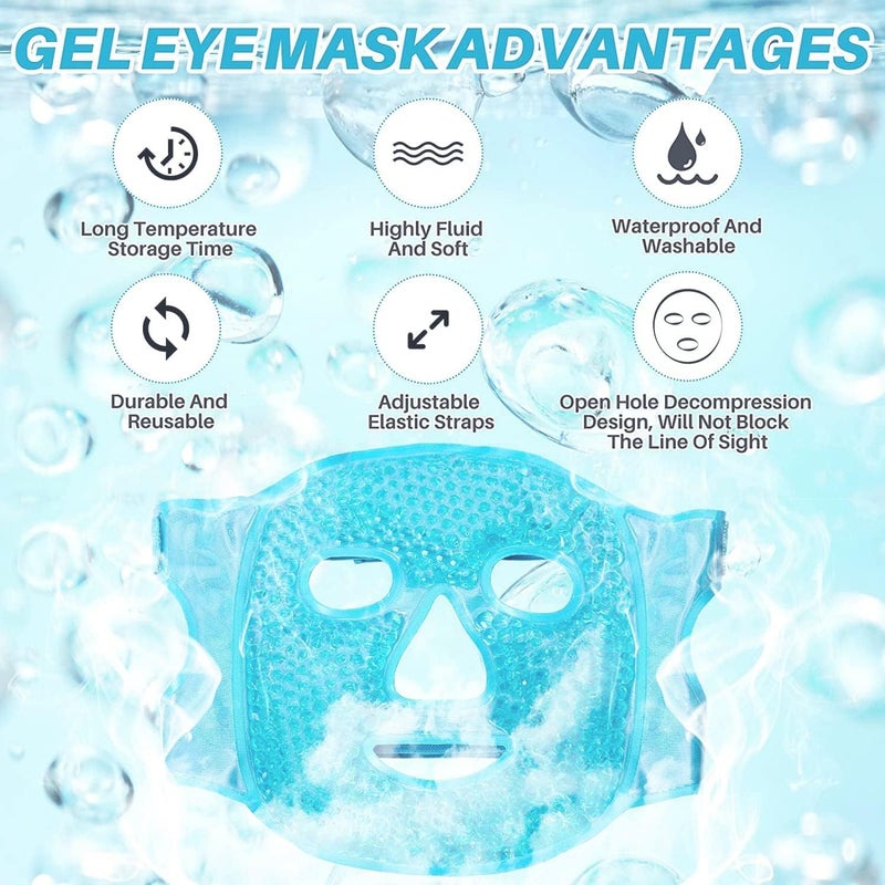 Snivy Snivy Cold Face Eye Masks Ice Face Mask Hot Cold Compress For Dark Circles Puffiness Migraines Headache Stress Redness Cooling Face Masks For Women Man Skin Care  - Image 3