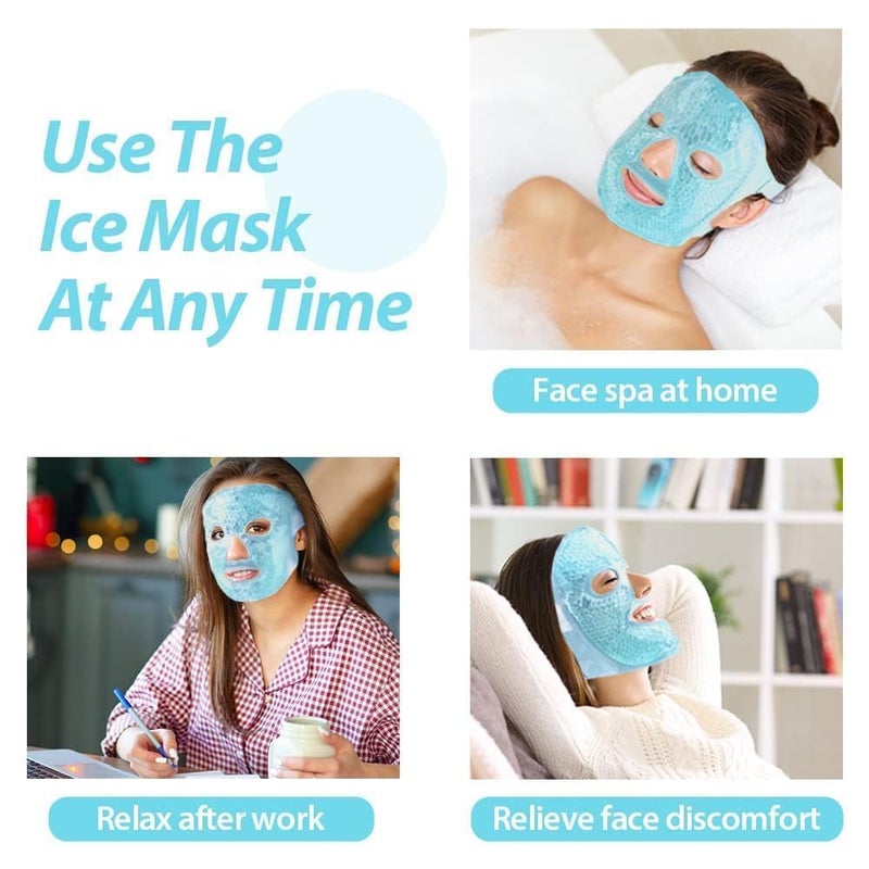 Snivy Snivy Cold Face Eye Masks Ice Face Mask Hot Cold Compress For Dark Circles Puffiness Migraines Headache Stress Redness Cooling Face Masks For Women Man Skin Care  - Image 5