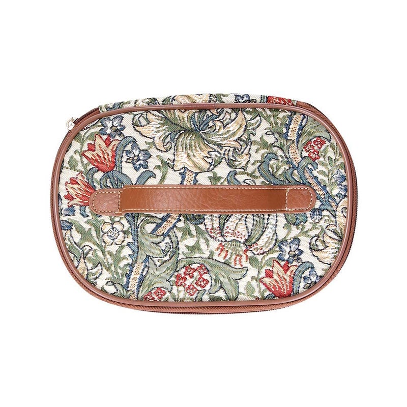 سينار حقيبة أدوات تجميل نسائية من Signare Tapestry بتصميم زهرة الزنبق الذهبي من ويليام موريس (TOIL-GLILY) - Image 3