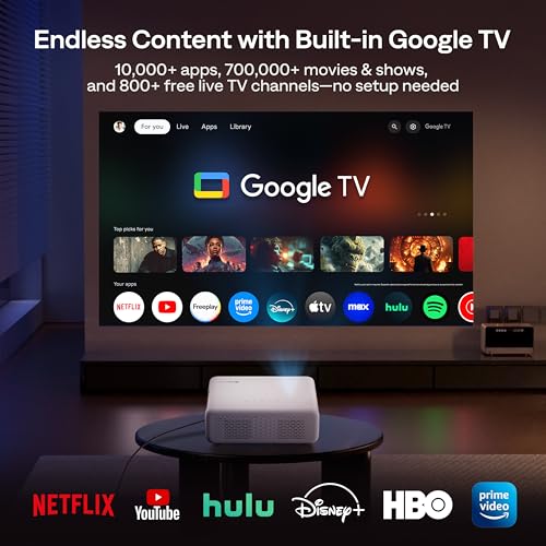 Aurzen EAZZE D1G 4K Supported Google TV Smart Projector with WiFi & Bluetooth, Auto Focus & Keystone, Dolby Audio, Zoom, Movie, Portable Mini Projector for Home & Outdoor Use - Image 3