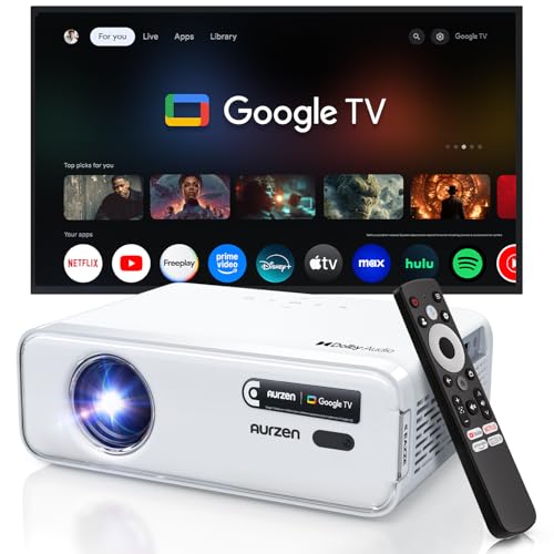 Aurzen EAZZE D1G 4K Supported Google TV Smart Projector with WiFi & Bluetooth, Auto Focus & Keystone, Dolby Audio, Zoom, Movie, Portable Mini Projector for Home & Outdoor Use - Image 1