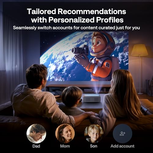 Aurzen EAZZE D1G 4K Supported Google TV Smart Projector with WiFi & Bluetooth, Auto Focus & Keystone, Dolby Audio, Zoom, Movie, Portable Mini Projector for Home & Outdoor Use - Image 4