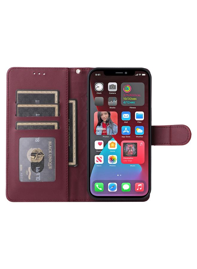 S-TOP Case For iPhone 12 Pro Max Diamond Lattice Leather Flip Phone Case - Image 4