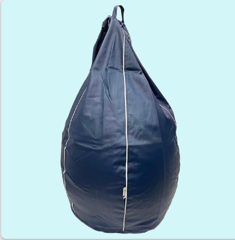 OHSTORE Premium Bean Bag Chair Ultra Comfortable Durable Faux Leather Cover Lightweight Ergonomic Lounge Seat for Home Office Gaming Relaxation NavyBlue 4XLBB - Image 2