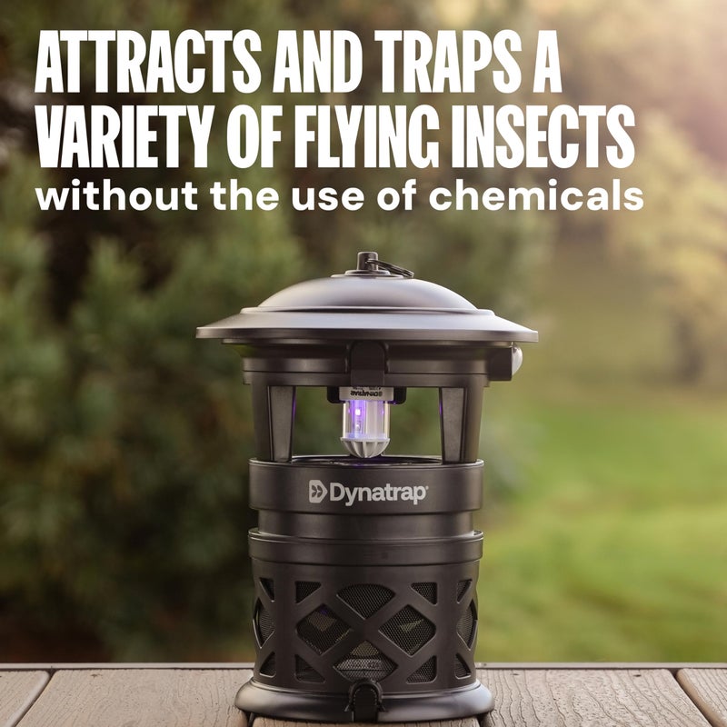 Dynatrap DT1130SR 1/2 Acre Mosquito & Flying Insect Outdoor Trap and Killer â€“ Kills Mosquitoes, Flies, Wasps, Gnats, & Other Flying Insects - Bug Zapper Alternative â€“ Black - Image 3