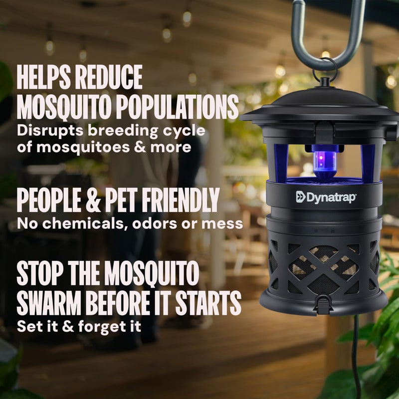 Dynatrap DT1130SR 1/2 Acre Mosquito & Flying Insect Outdoor Trap and Killer â€“ Kills Mosquitoes, Flies, Wasps, Gnats, & Other Flying Insects - Bug Zapper Alternative â€“ Black - Image 4