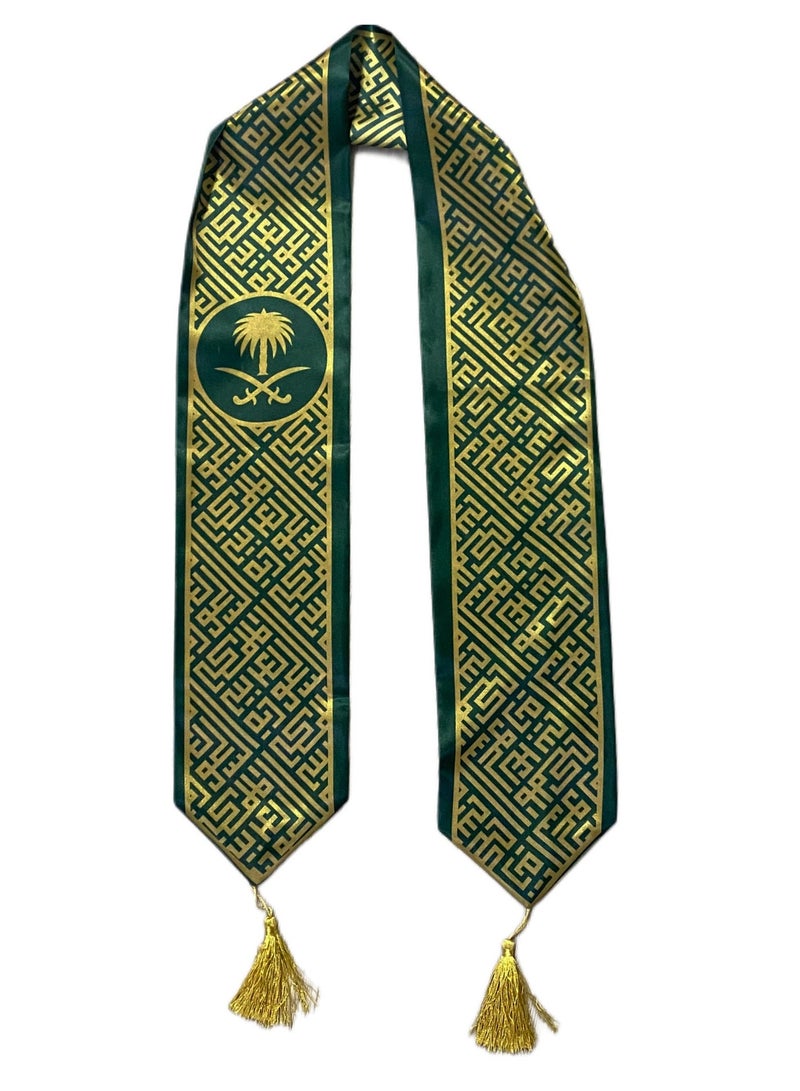 Toy Box Saudi National Day Celebration Scarf – Green & Gold Heritage Design - Image 2