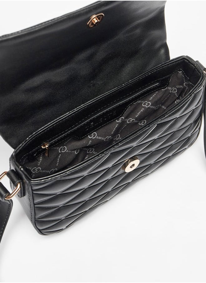 Celeste Quilted Crossbody Bag with Adjustable Strap and Flap Closure  - Image 5