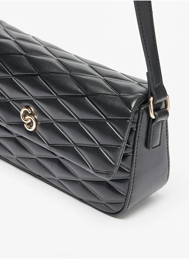 سيليست Quilted Crossbody Bag with Adjustable Strap and Flap Closure