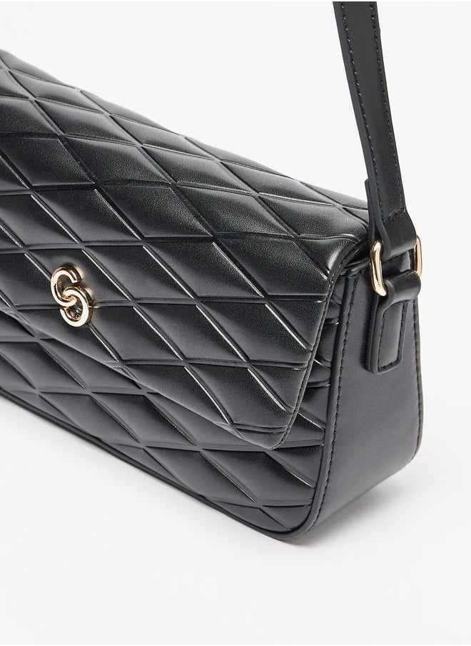 Celeste Quilted Crossbody Bag with Adjustable Strap and Flap Closure  - Image 3