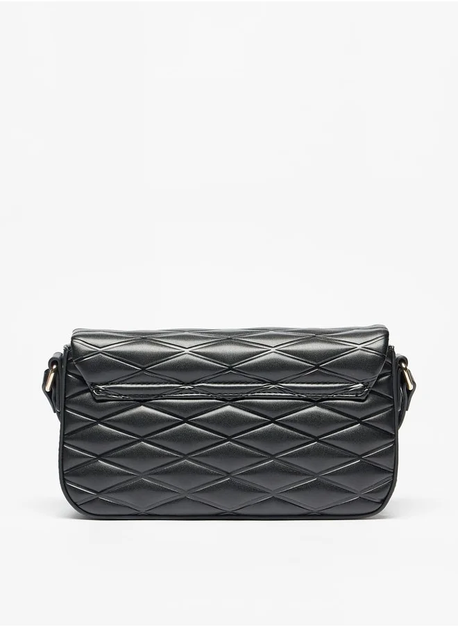 سيليست Quilted Crossbody Bag with Adjustable Strap and Flap Closure