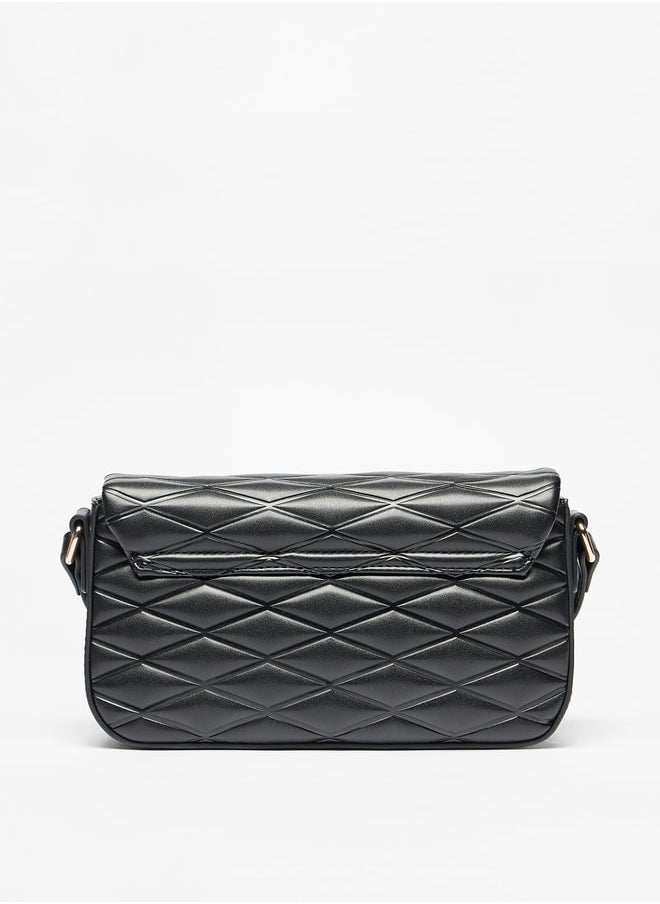 Celeste Quilted Crossbody Bag with Adjustable Strap and Flap Closure  - Image 4