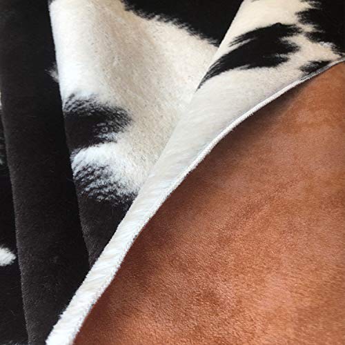 JACCAWS Faux Fur Black and White Cowhide Rug,4.6 x 6.6 Feet Cow Skin Area Rug Large Size. (4.6x6.6, Black and White) - Image 2