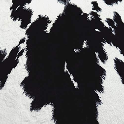 JACCAWS Faux Fur Black and White Cowhide Rug,4.6 x 6.6 Feet Cow Skin Area Rug Large Size. (4.6x6.6, Black and White) - Image 4