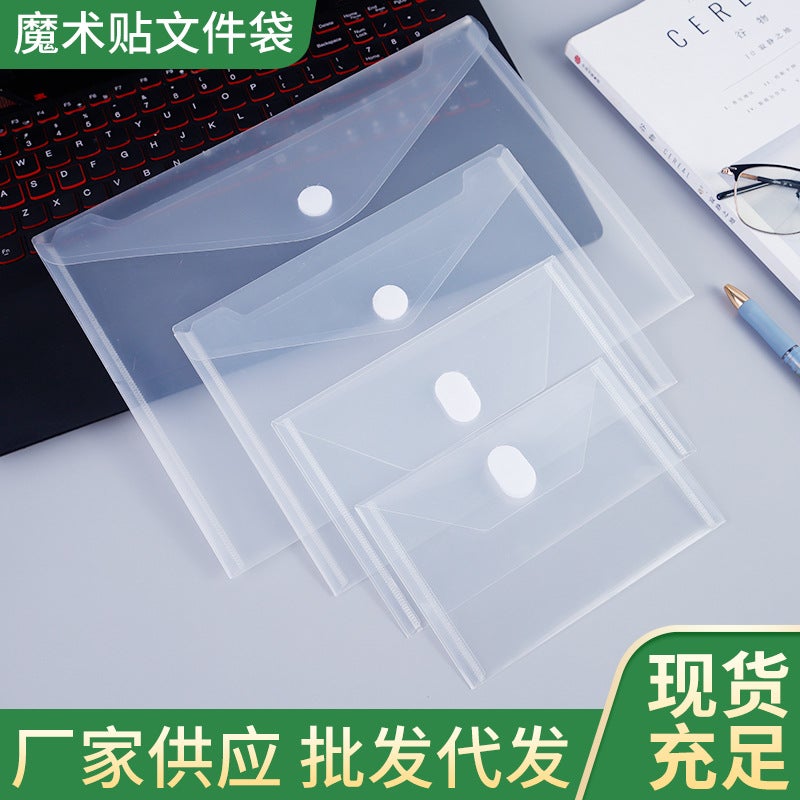 Transparent A4 Velcro File Bag A5 Horizontal Envelope Bag A6 Small Bill Storage Bag A7 Waterproof And Dustproof Certificate Bag - Image 2