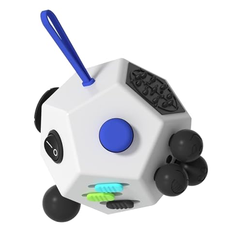 DODOMAGXANADU Fidget Dodecagon 12Side Fidget Toys Cube Relieves Stress and Anxiety Anti Depression Travel Toy Easter Basket Stuffers Gifts for Children and AdultsA2 White - Image 1