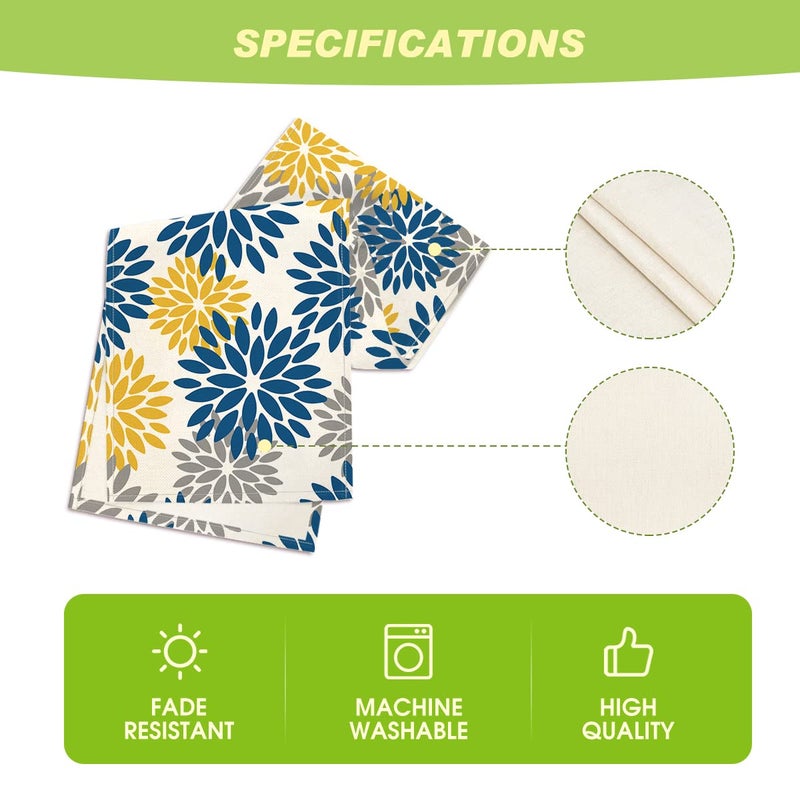 INTEX HOME Velvet Floral Table Runner, Soft Linen Fabric, Machine Washable, Rectangular Design, 1 Piece, 45 x 135 cm, Yellow xGrey xBlue, Dining Table Decoration for Home, Events and Special Occasions - Image 5